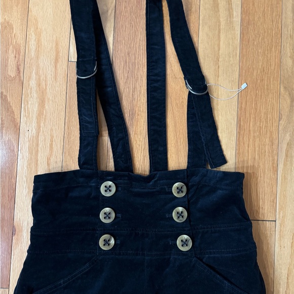 Anthropologie Buttoned Pinafore Corduroy Jumpsuit Black Size 4 - Picture 9 of 15